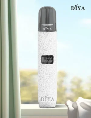 【皓月霜白】DIYA 叮啞一代皮革顯示屏主機 | 通用一代煙彈 | 兩段式功率調節|台灣正品現貨