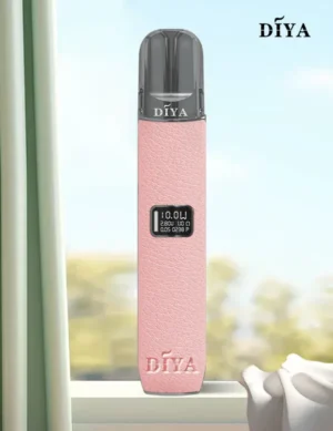【粉色誘惑】DIYA 叮啞一代皮革顯示屏主機 | 通用一代煙彈 | 兩段式功率調節|台灣正品現貨